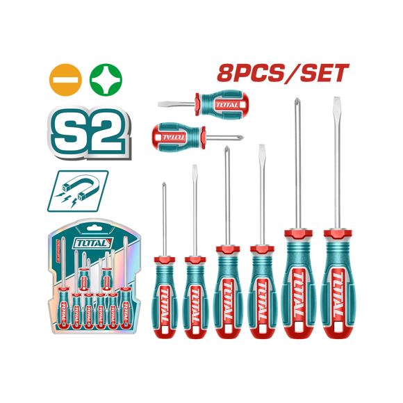 Total 8 Pcs Screwdriver Set TKSDS0826
