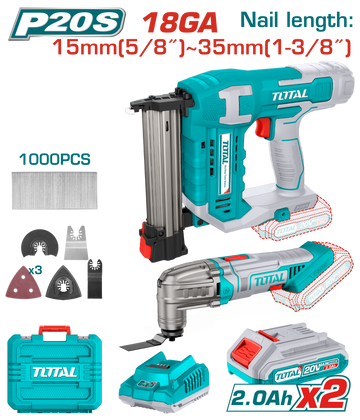 Total Cordless 20V Nailer & Multitool Kit - Bm TOSLI24021