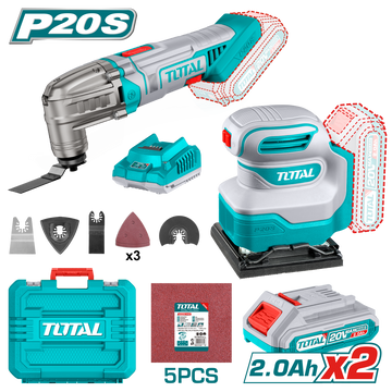 Total Cordless 20V Multitool & Sander Kit - Bm TCKLI20276