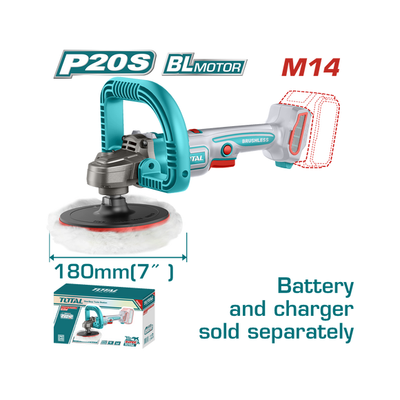 Total Cordless Polisher 20V 180mm TAPLI2018
