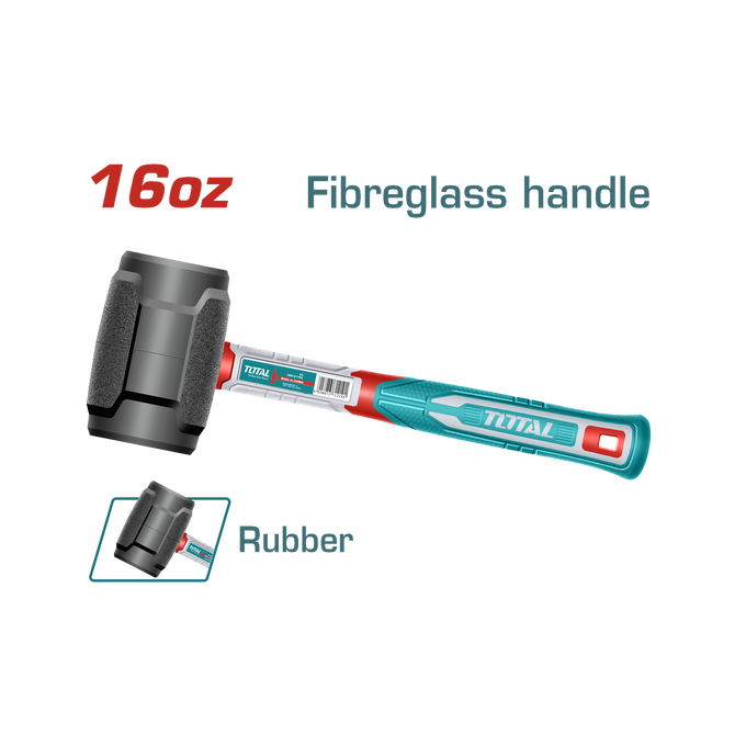 Image of Total Power Tool Total Rubber Mallet Hammer 16OZ /450g THRUH6816