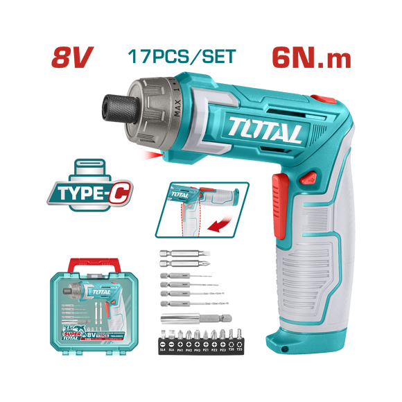 Total Cordless Screwdriver 8V TSDLI08025