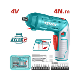 Total Screwdriver Cordless 4V Kit Tools TSDLI04425