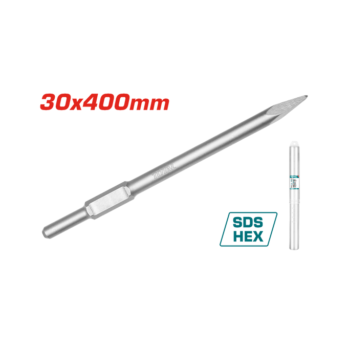 Total 30X400mm Pointed Hex Chisel TAC15333011