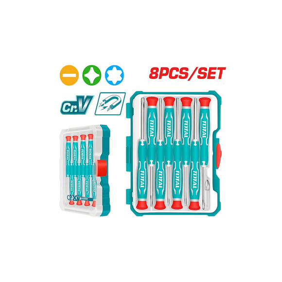 Total 8-Pce Precision Screwdriver Set THT250826