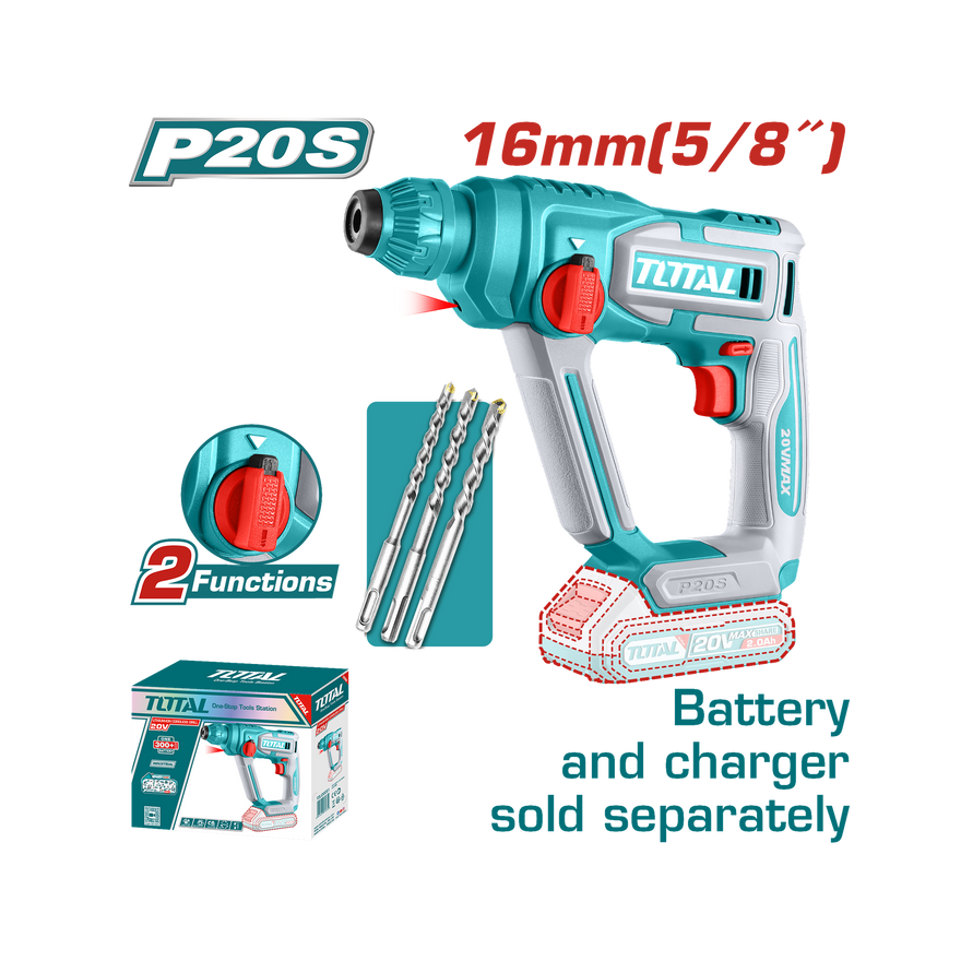 Total Cordless Rotary Hammer 20V TRHLI20168