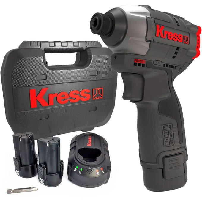 Kress 1/4" Impact Driver 12V BL 140NM Kit