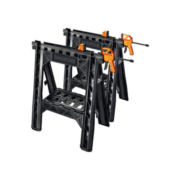 Worx Clamping Sawhorses with Bar Clamps | Twin Set