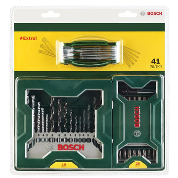 Bosch 41pc Mixed Drill Bit Set, Screwdriver Bit Set Plus Folding Hex Tool