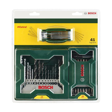 Bosch 41pc Mixed Drill Bit Set, Screwdriver Bit Set Plus Folding Hex Tool - image 01