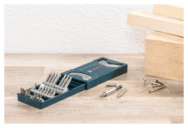Bosch 25pc Mini-X-Blue Line screwdriver bit set (25 & 50mm bits, PH/PZ/S/HEX/T) - 0