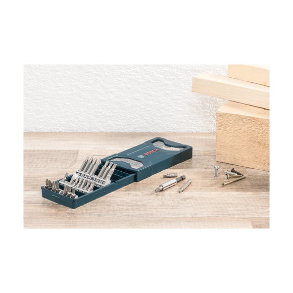 Bosch 25pc Mini-X-Blue Line screwdriver bit set (25 & 50mm bits, PH/PZ/S/HEX/T) - image 02