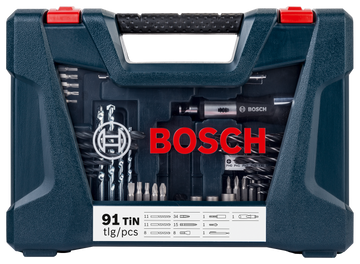 Bosch 91pc V-Blue Line titanium set (drilling & screwdriving) - 0