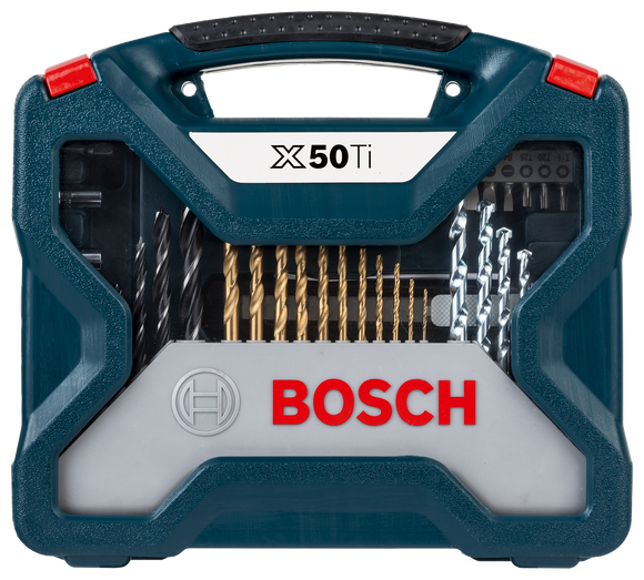 Bosch 50pc X-Line Drill Bit and Screwdriver Bit blue set