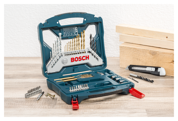 Bosch 50pc X-Line Drill Bit and Screwdriver Bit blue set