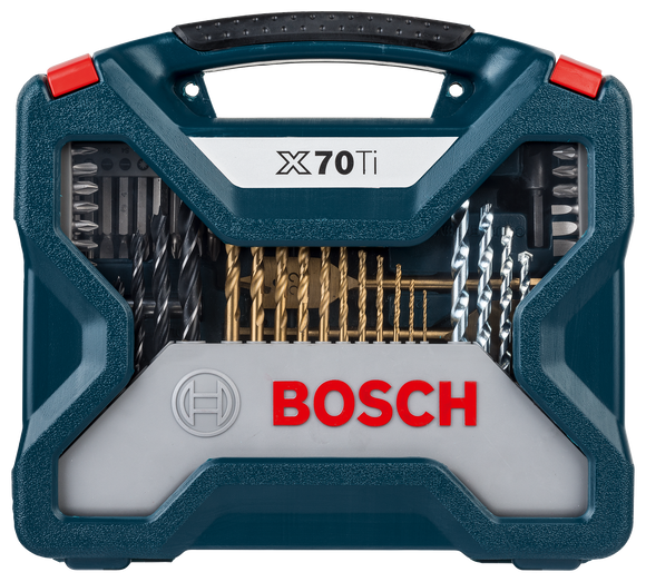 Bosch 70pc X-Line Drill Bit and Screwdriver Bit blue set