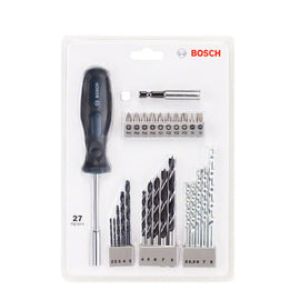 27pc Blue drill and screwdriver bit set