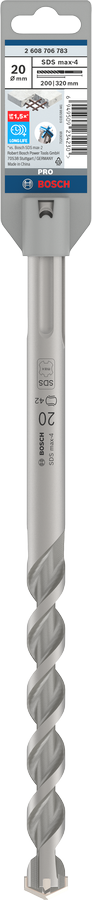 PRO SDS max-4 Hammer Drill Bit, 20 x 200 x 320 mm - 0