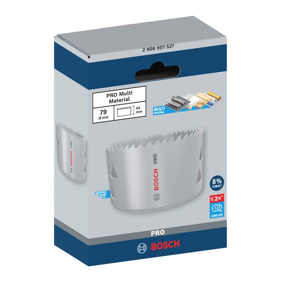 PRO Multi Material Hole Saw, 79 mm, Threaded
