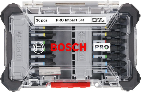 PRO Impact Screwdriver Bit Set, Display, 6 x 36 pcs