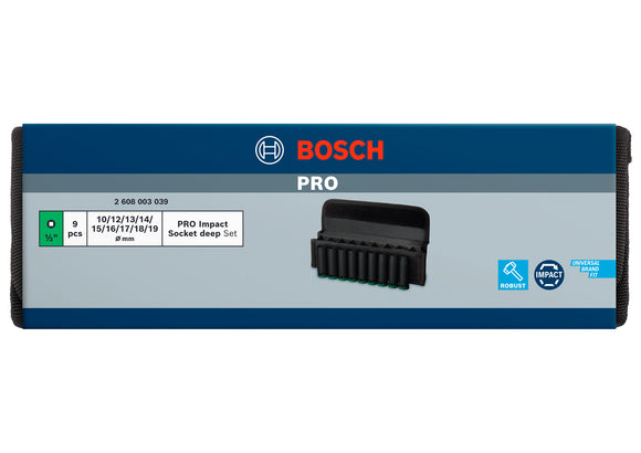 Bosch PRO Impact Socket 1/2" Deep 9-PC Set