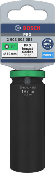 Bosch PRO Impact Socket 1/2" 19 MM Deep - 0