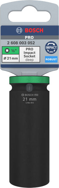 Bosch PRO Impact Socket 1/2" 21 MM Deep - 0