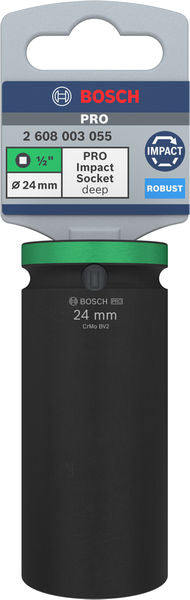 Bosch PRO Impact Socket 1/2" 24 MM Deep - 0