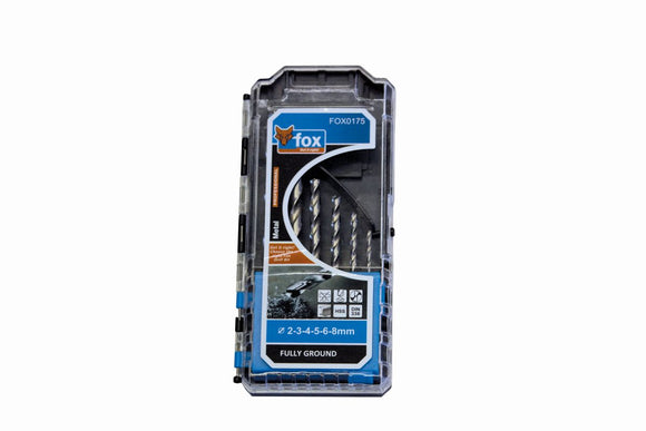Drill Set Fox Hss 6pce Fully Ground Pro 2-8mm FOX0175 in Tools