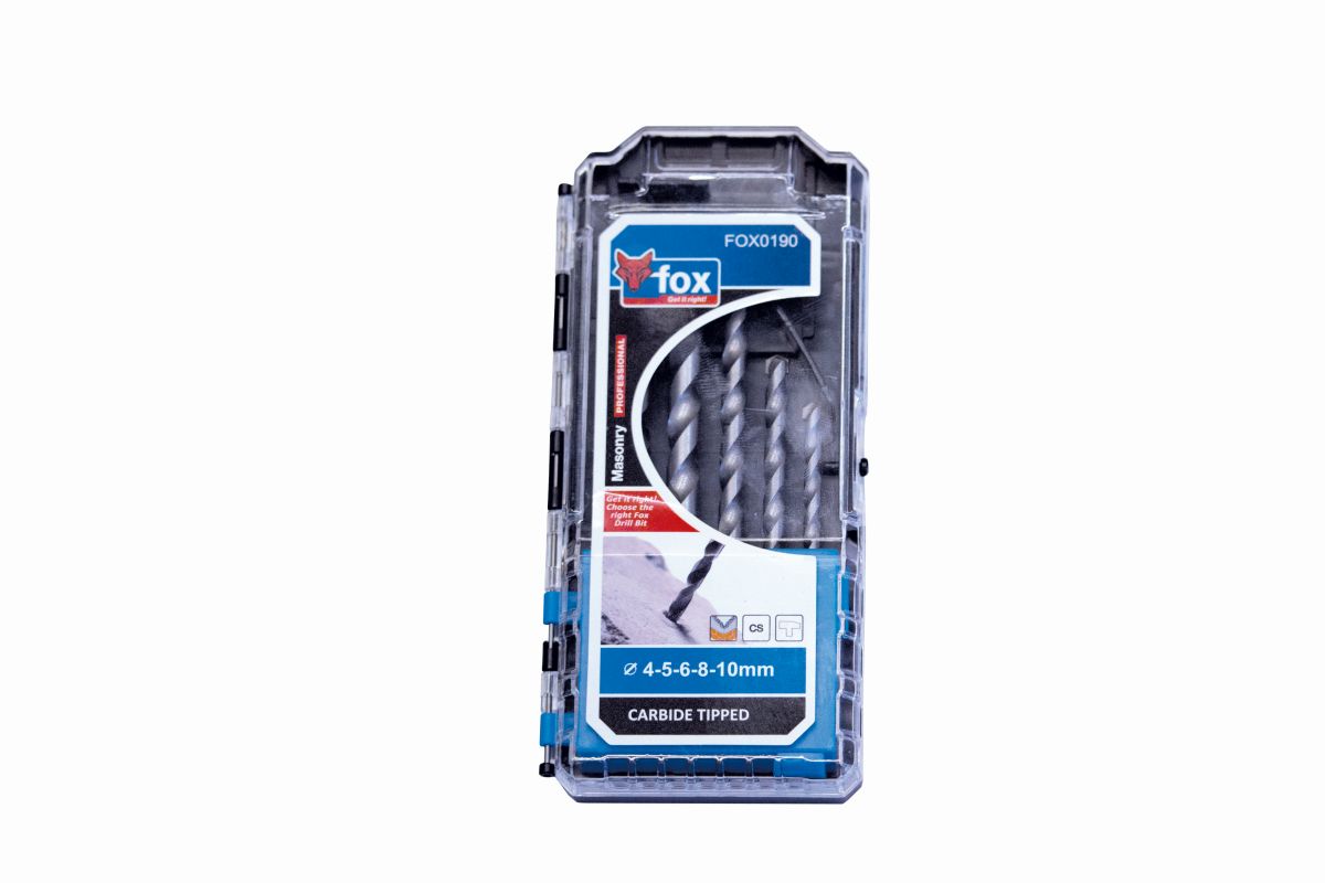 Drill Set Fox Masonry 5pce Pro 4-10mm FOX0190 in Tools