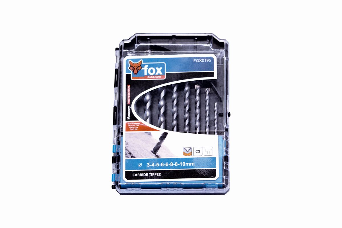 Drill Set Fox Masonry 8pce Pro 3-10mm FOX0195 in Tools