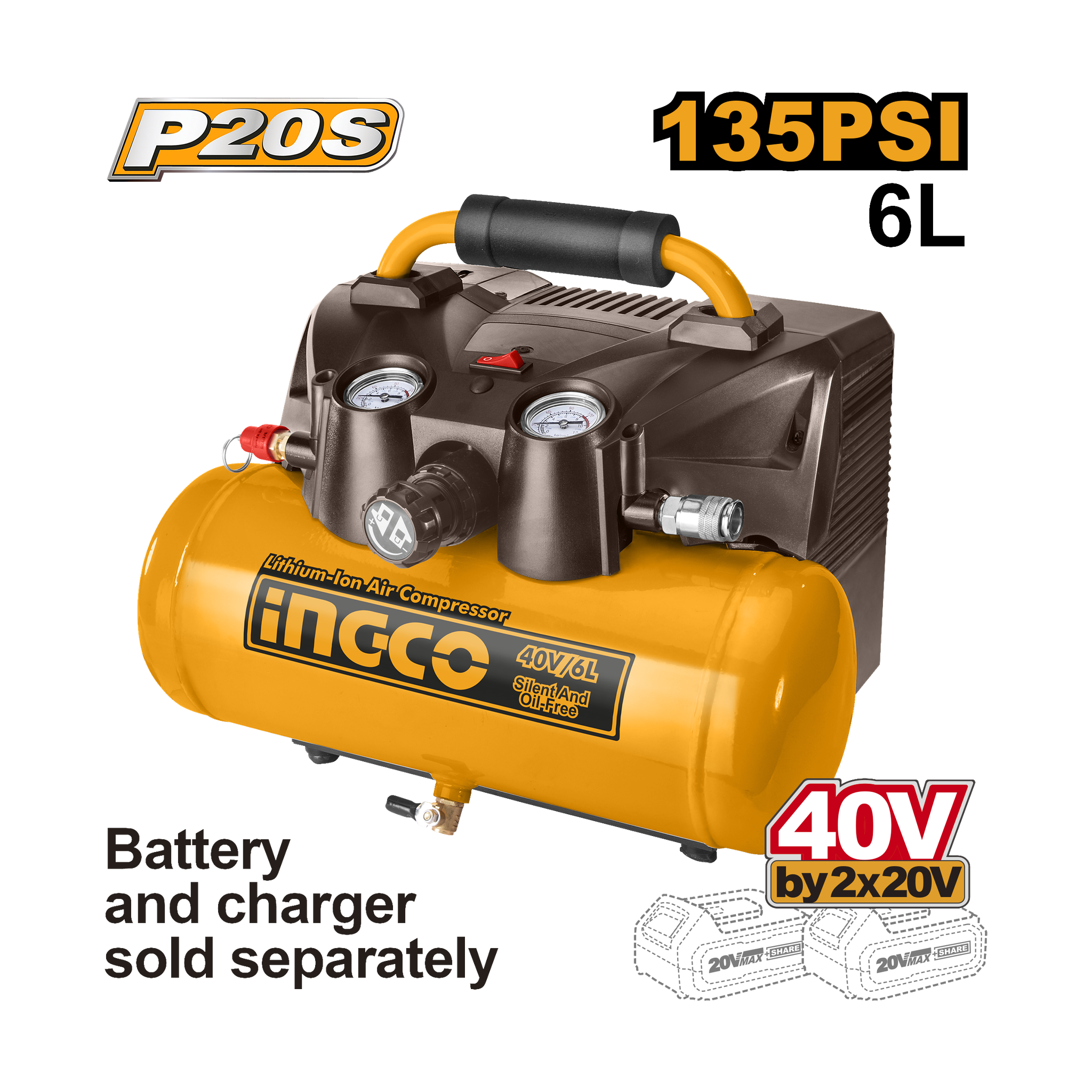 Ingco 40V Lithium-Ion Air Compressor CACLI2003