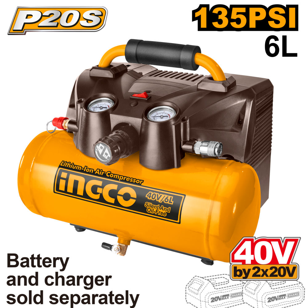 Ingco 40v lithium-ion air compressor cacli2003
