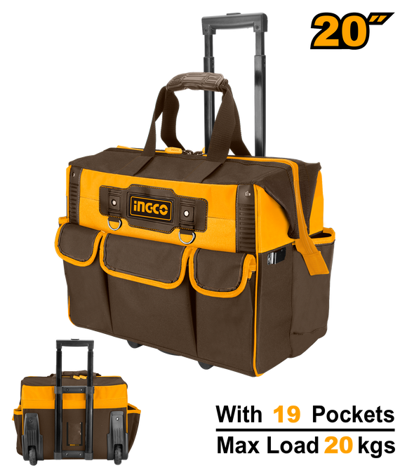Image of a Ingco Orange and Black Toolbag on a White Background