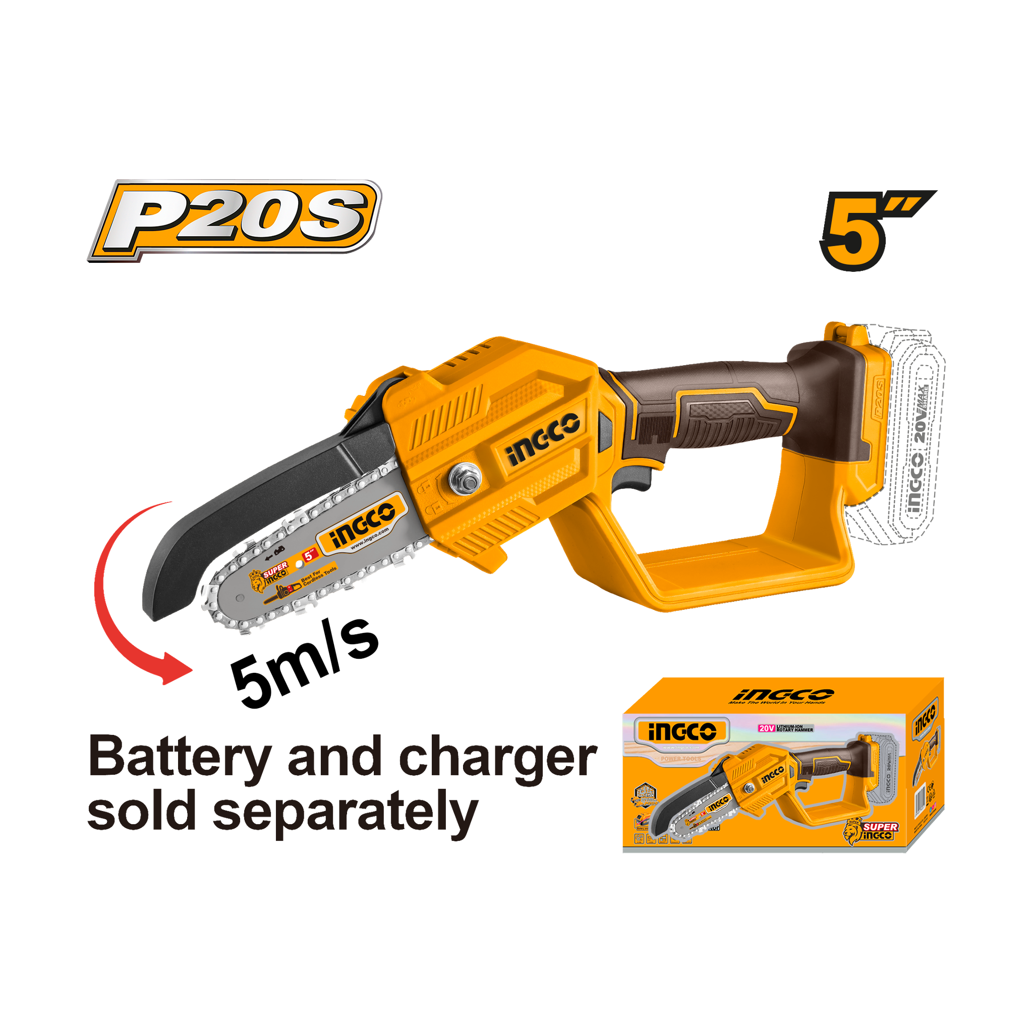 Ingco 20V Lithium-Ion Pruner Saw  CGSLI2058