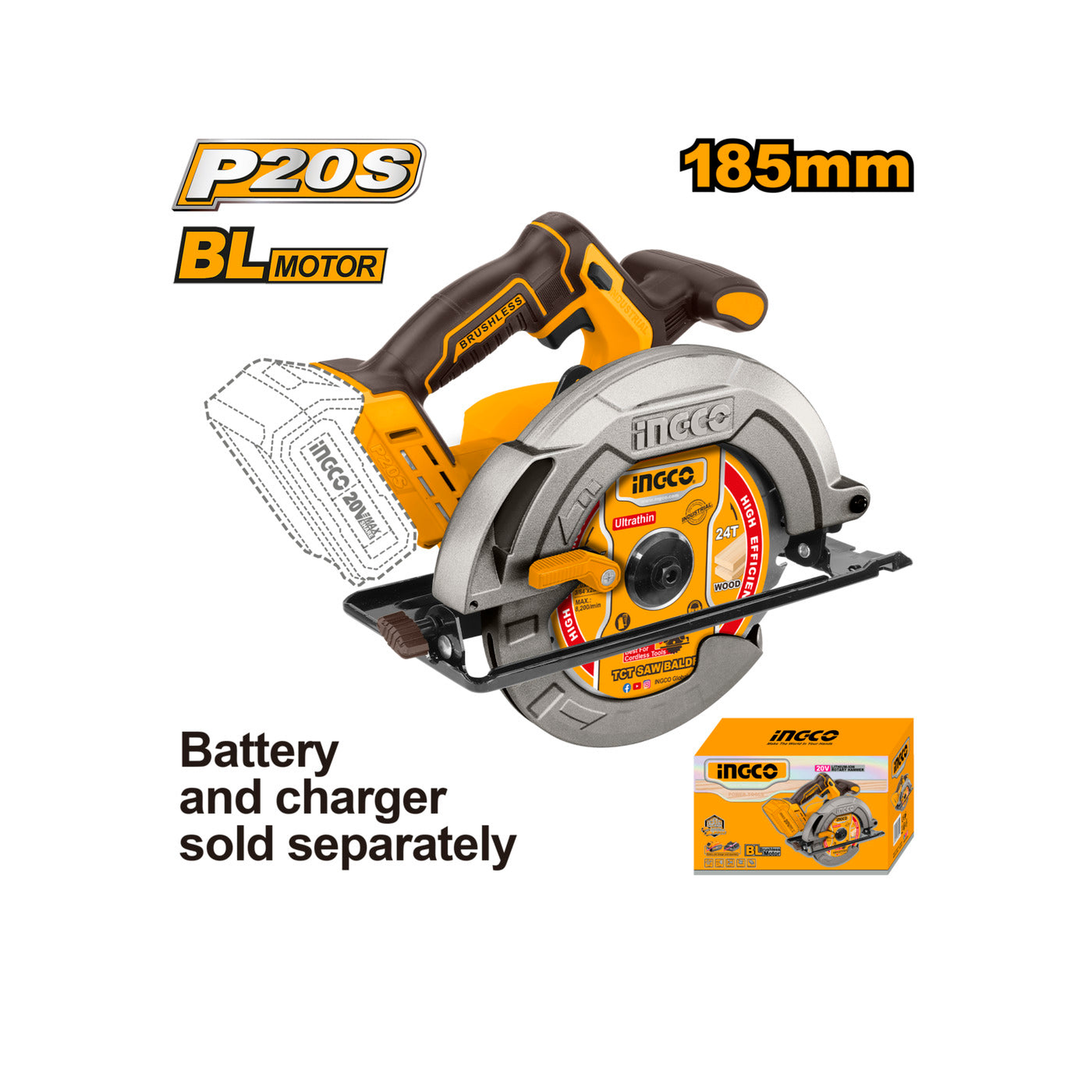 Ingco 20V Lithium-Ion Circular Saw Csli1851