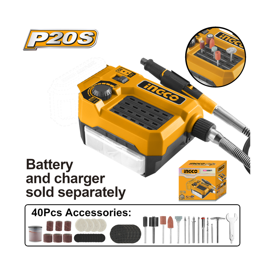 Ingco 20V Lithium-Ion Grinder  CMGLI2001