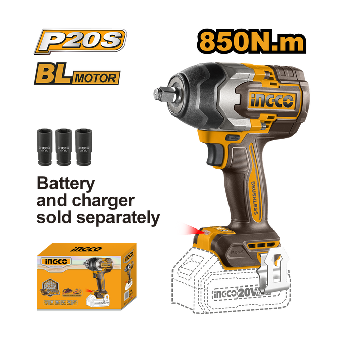 Ingco 20V Lithium-Ion Impact Wrench CIWLI20851