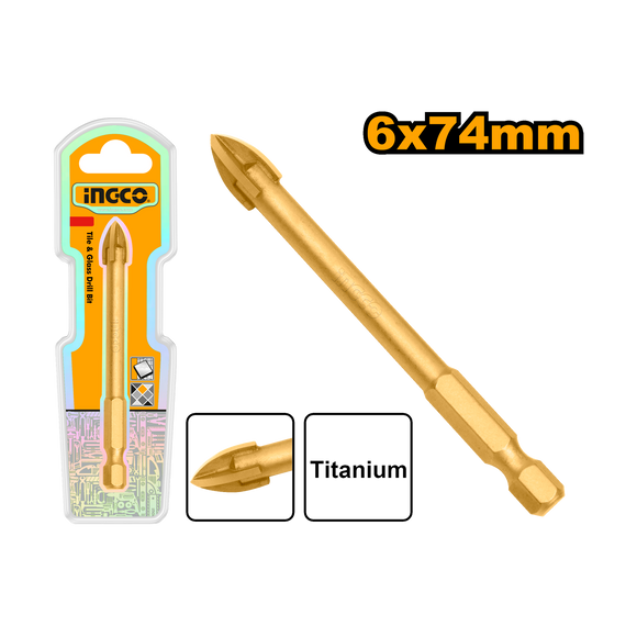 Ingco Tile And Glass Drill Bit 6mmx74mm DBG1130601