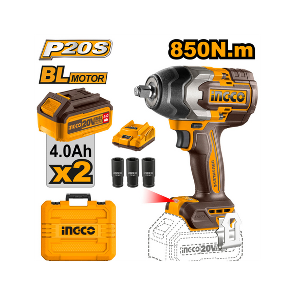 Ingco 20v Lithium-Ion Impact Wrench CIWLI2085