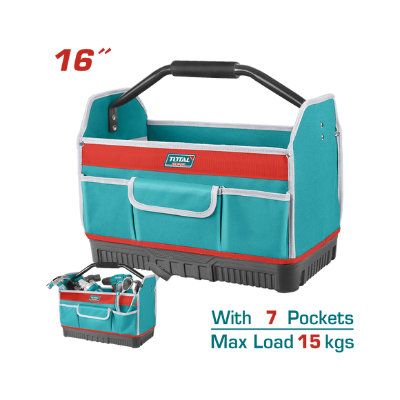 Image of Total Power Tool Total Hard Bottom Tool Bag 16 Inch 7 Pockets THT36L03