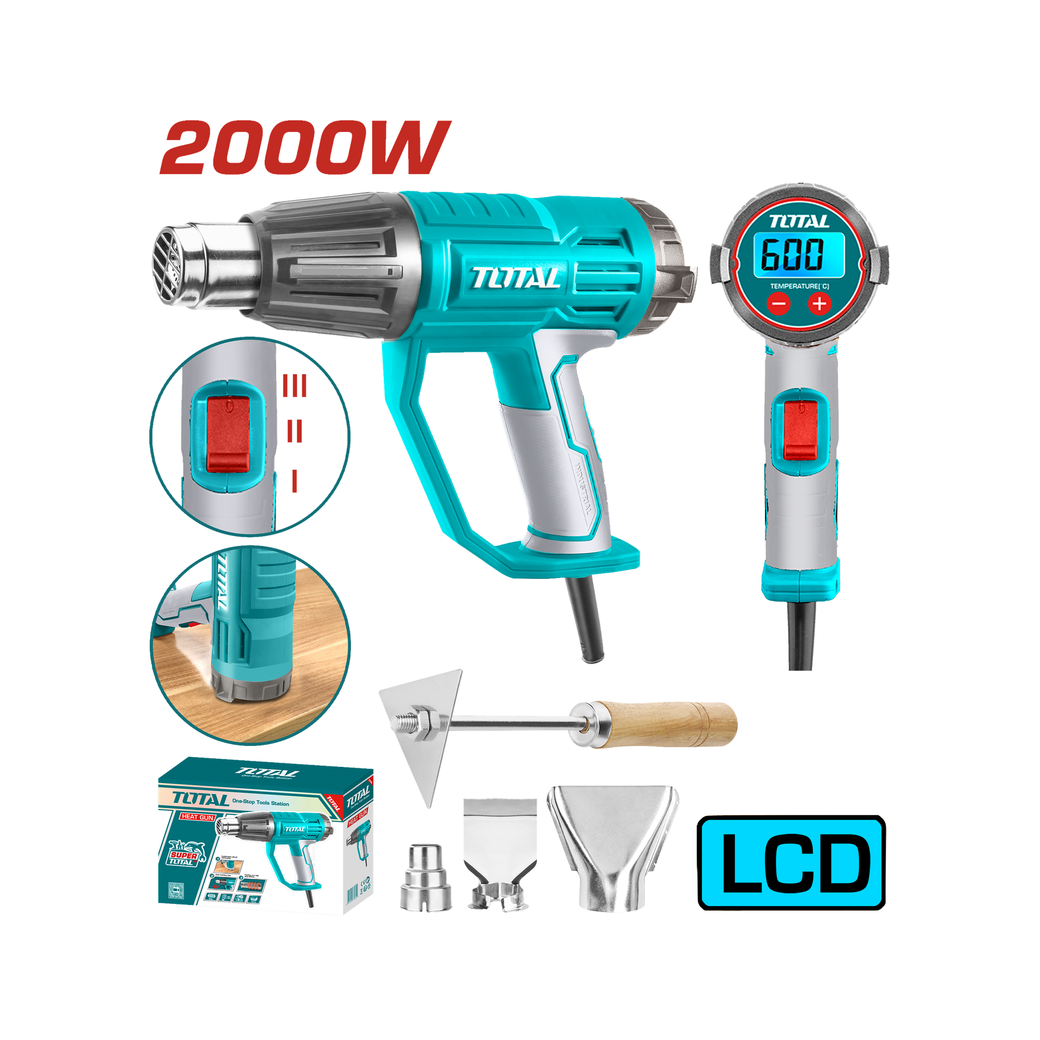 Total 2000W Heat Gun Variable Temperature Control TB20056 for sale ...