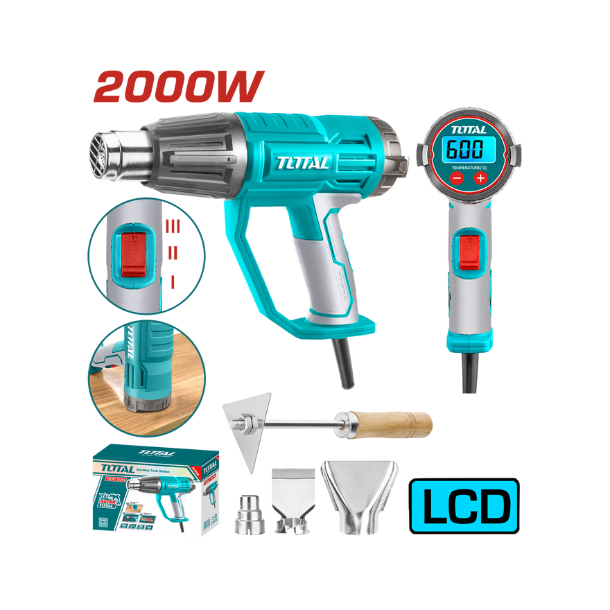 Total 2000W Heat Gun Variable Temperature Control TB20056