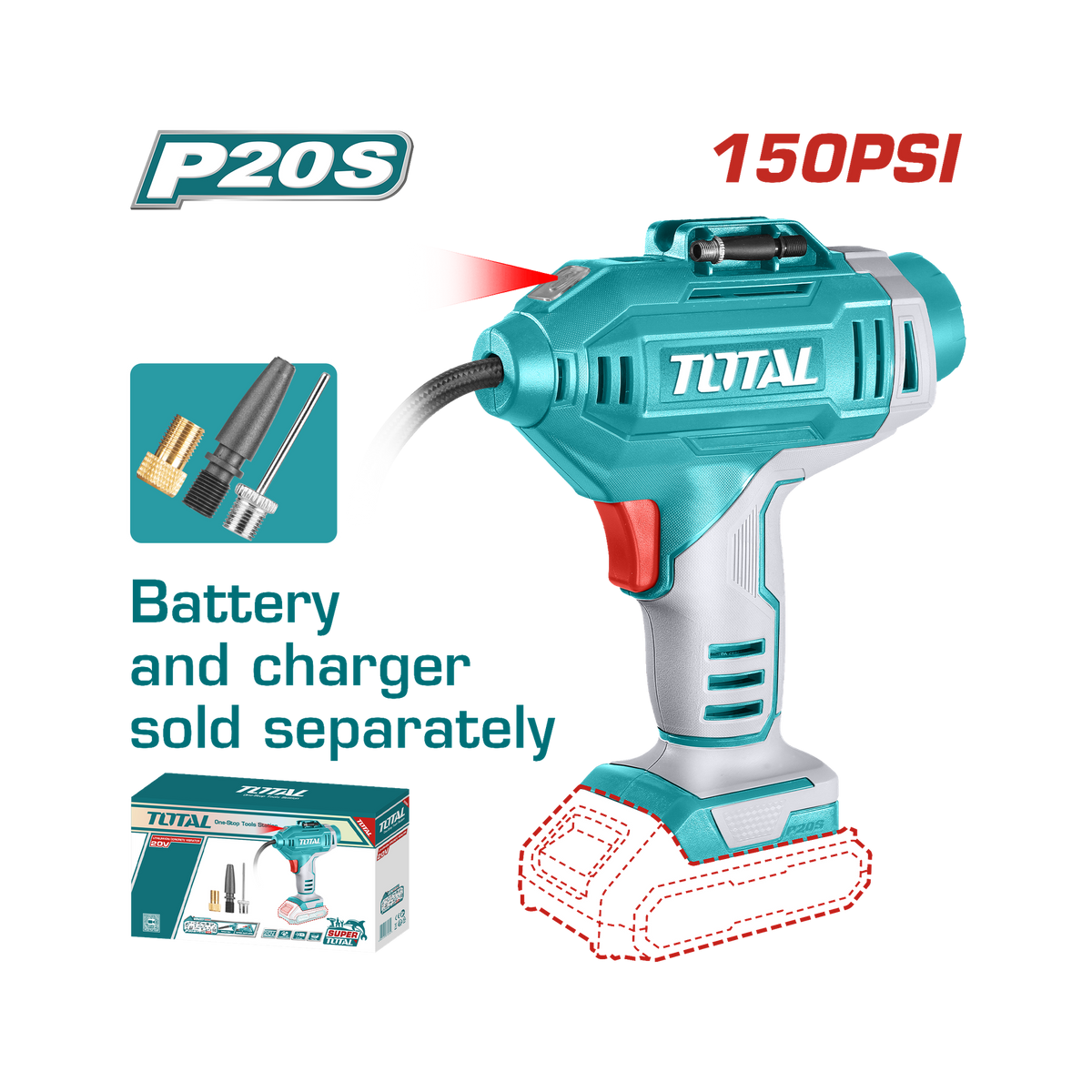 Total Lithium-Ion auto Air compressor 20V TACLI2018 for sale | AHM ...