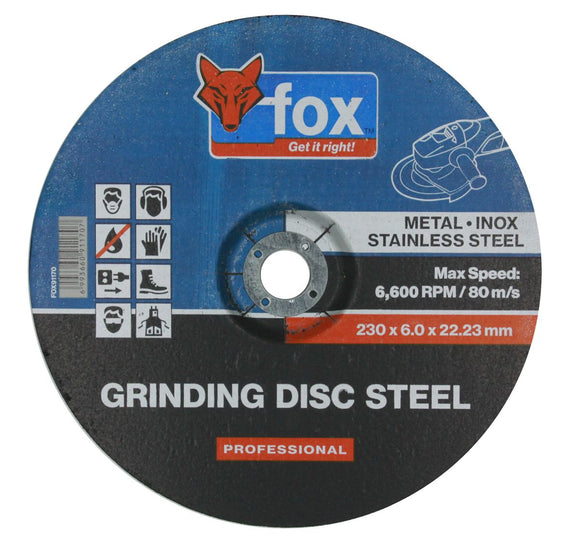 Fox Disc Grind Steel 230x6.0mm Pro FOX91170 in Tools