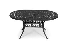 Anray Aluminium 150cm x 96cm OVAL Table - Black