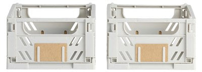 image of DAY Storage Box Foldable 2Pcs Set 17 x 12.5 x 7cm Light Grey