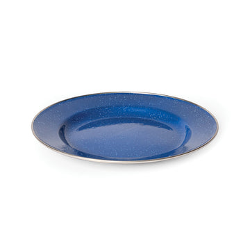 image of Campfire Flat Plate  26cmStainless Steel Rim Blue