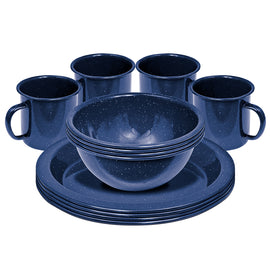 image of Campfire Dinner Set 4 Person Enamel Navy
