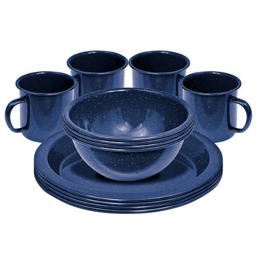 image of Campfire Dinner Set 4 Person Enamel Navy